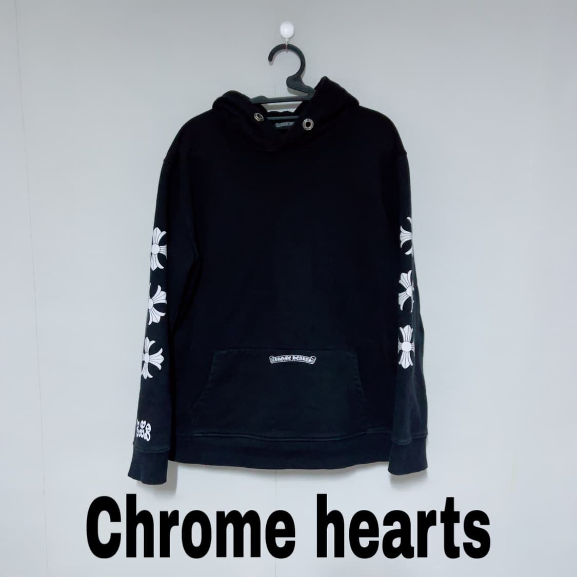 크롬하츠 십자가 프린팅 공용 후드티 상품이미지1