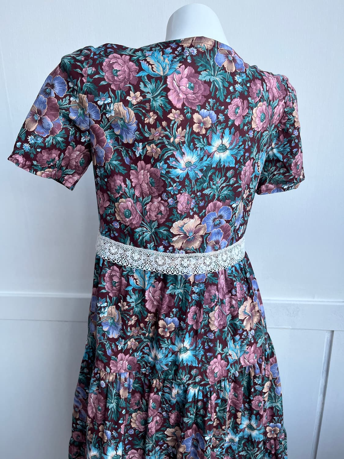 브라운 플라워 레이스 롱 원피스 상품이미지5