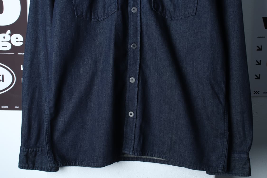 (L-XL) 자라 셔츠 남방 데님 청 무지 아메카지-H33630 상품이미지4