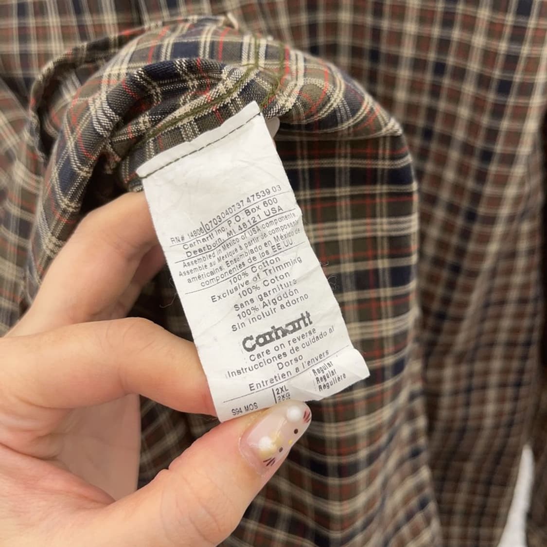 칼하트 90s 빈티지 빅사이즈 체크 셔츠 110 C06355 상품이미지5