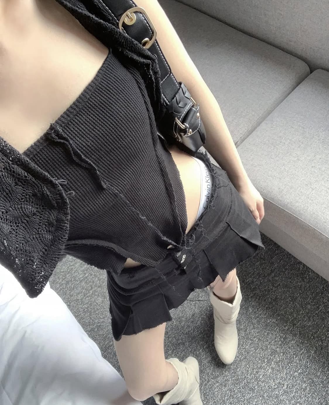 스젠 Leni button low waist skirt 스커트 상품이미지2