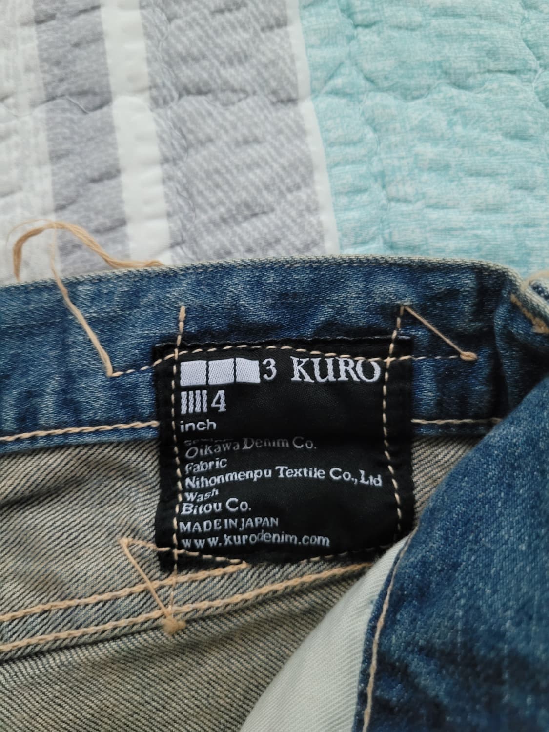 쿠로 KURO 디아만테 슬림테이퍼드 인디고 셀비지데님 34사이즈 상품이미지5