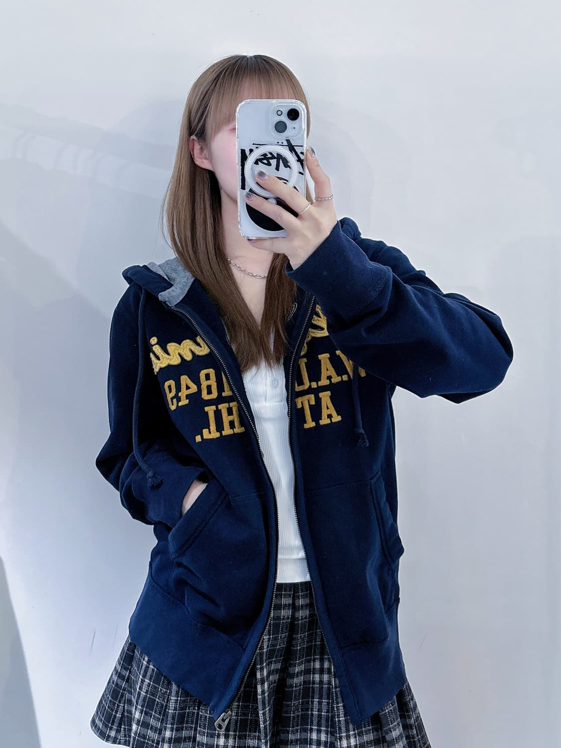 후아유 네이비 후드집업 상품이미지2