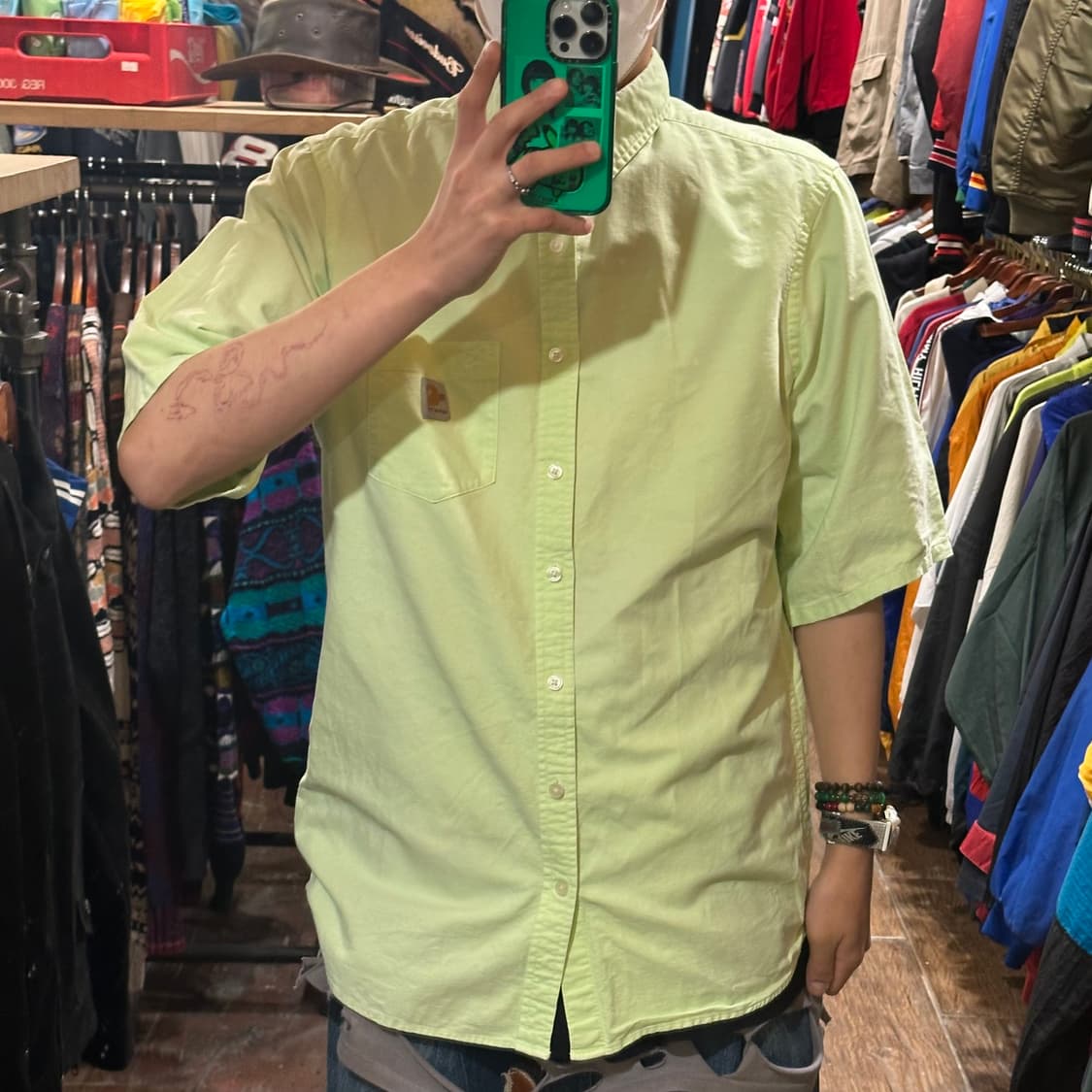 [HI] 칼하트 반팔 셔츠 옐로우그린 상품이미지2