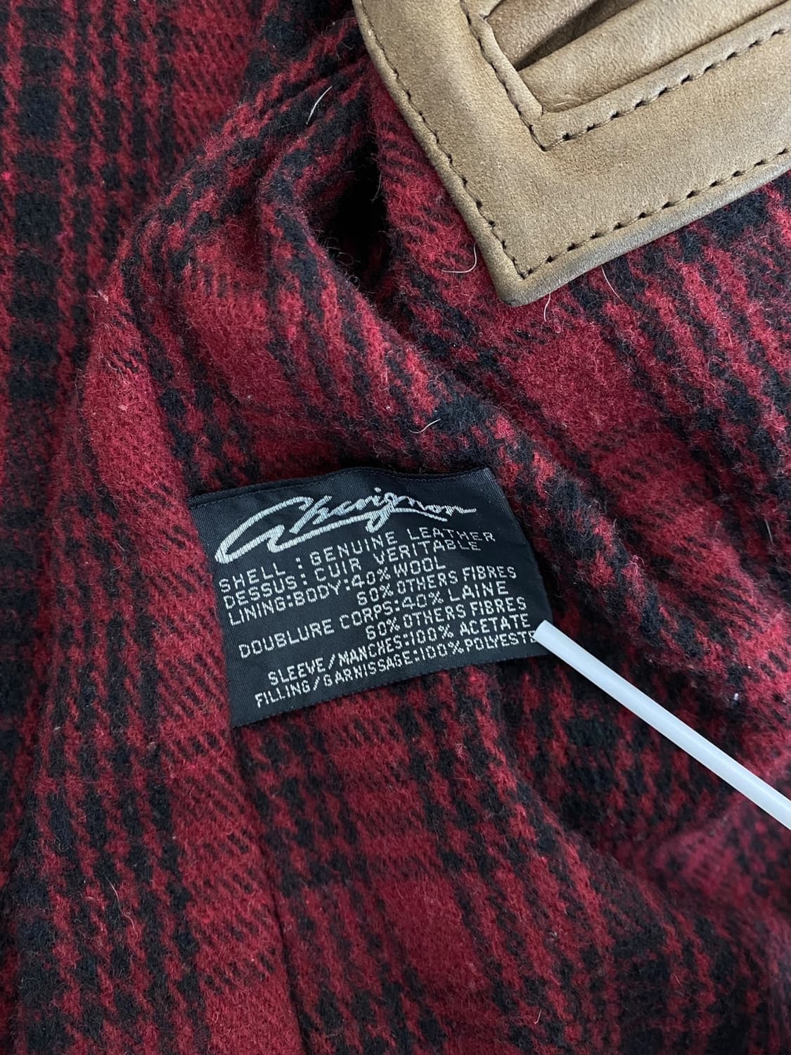 8-90's 쉐비뇽 소가죽 헌팅 자켓 상품이미지9