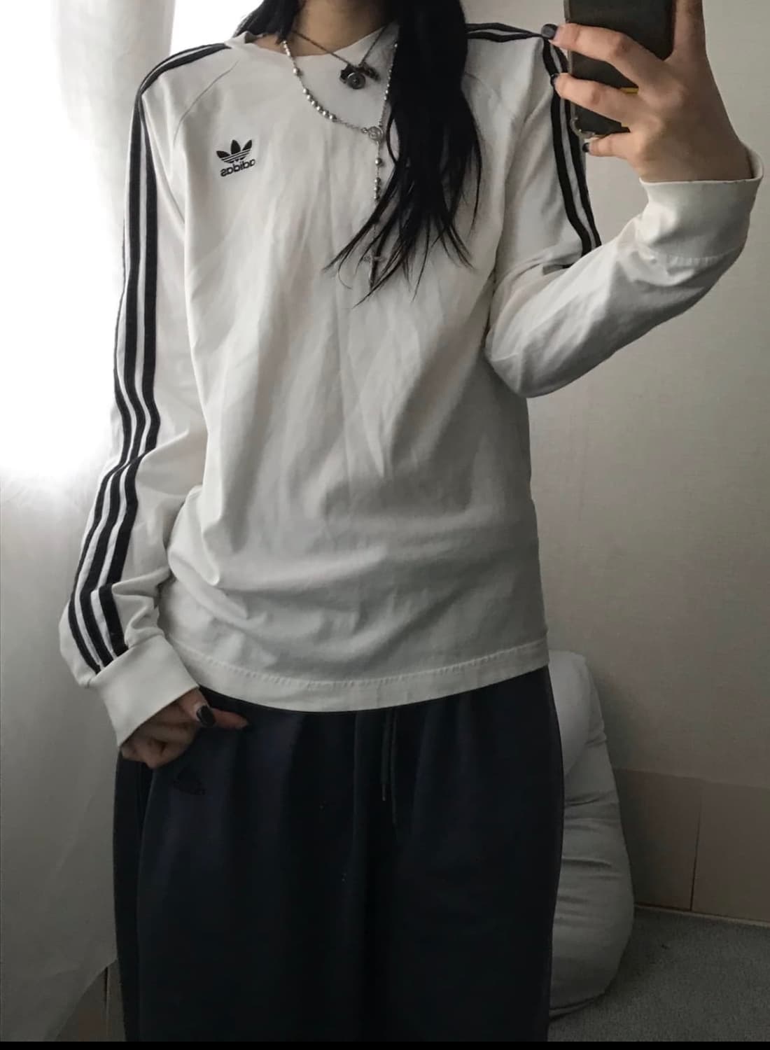 아디다스 흰검 삼선 롱슬리브 상품이미지1