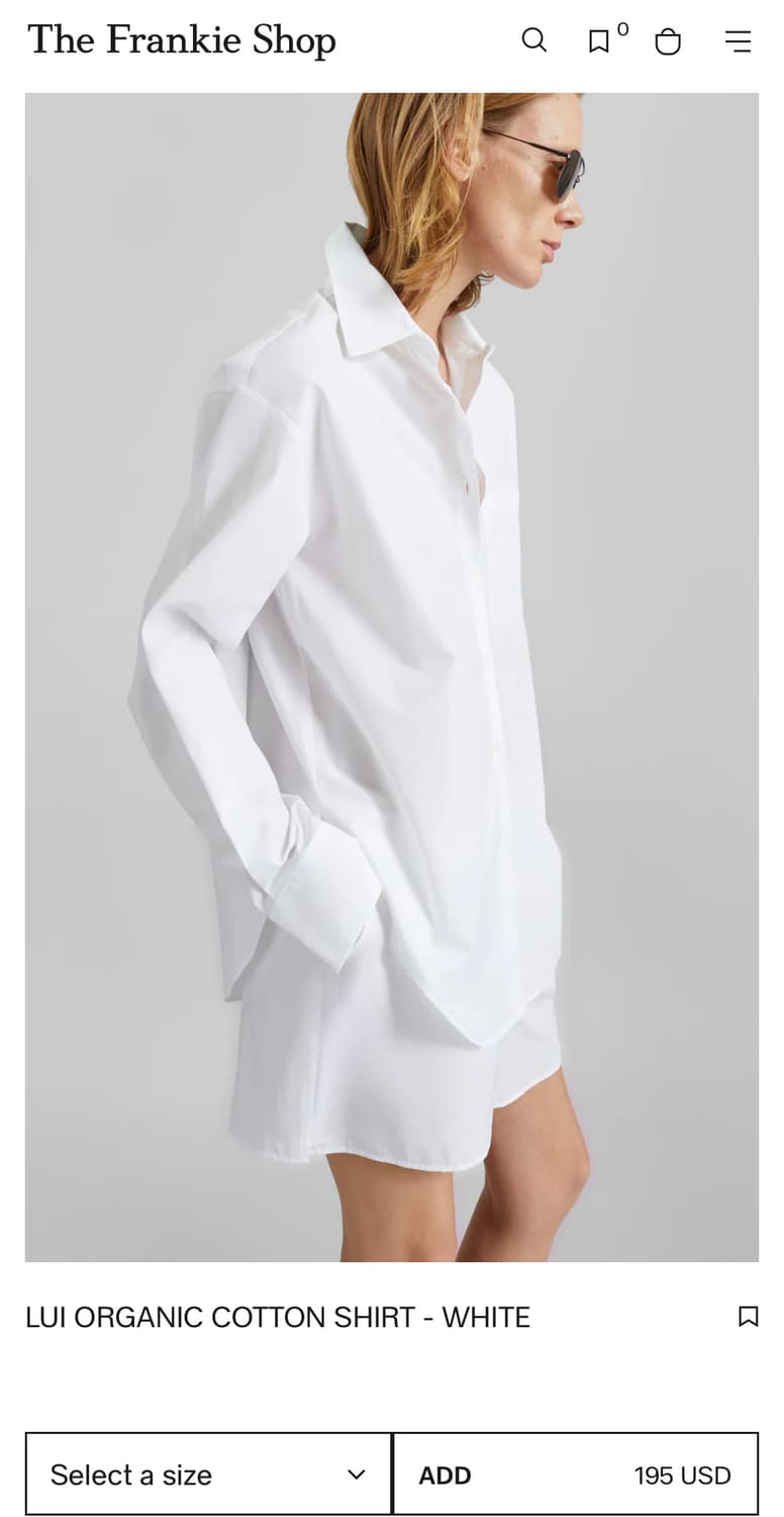 더 프랭키샵 lui 오가닉 코튼 화이트 셔츠 frankie shop 상품이미지6