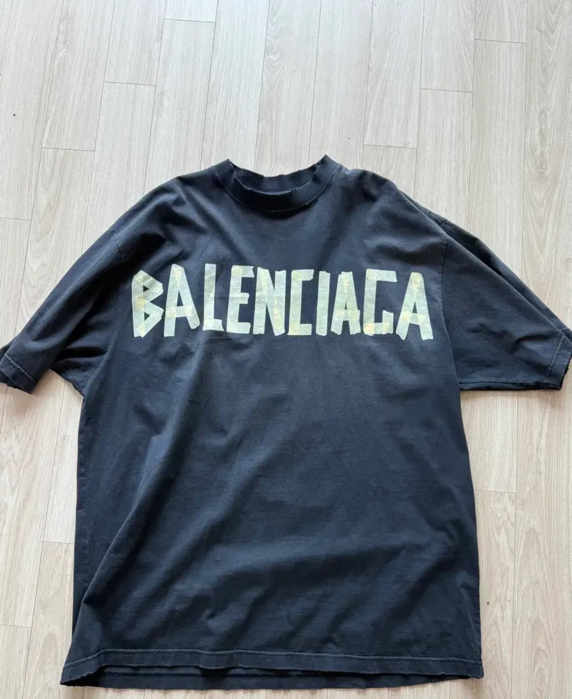 [XL] 발렌시아가 테이프로고 반팔 국내매장판 상품이미지1