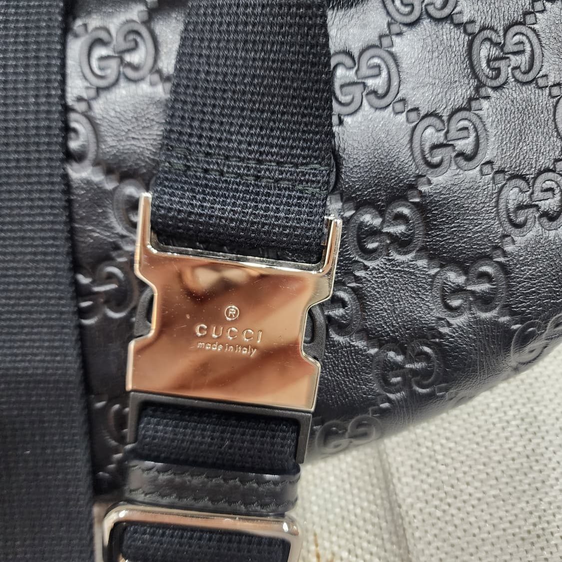 구찌 시마 레더 블랙 남성 크로스백&힙색 상품이미지6