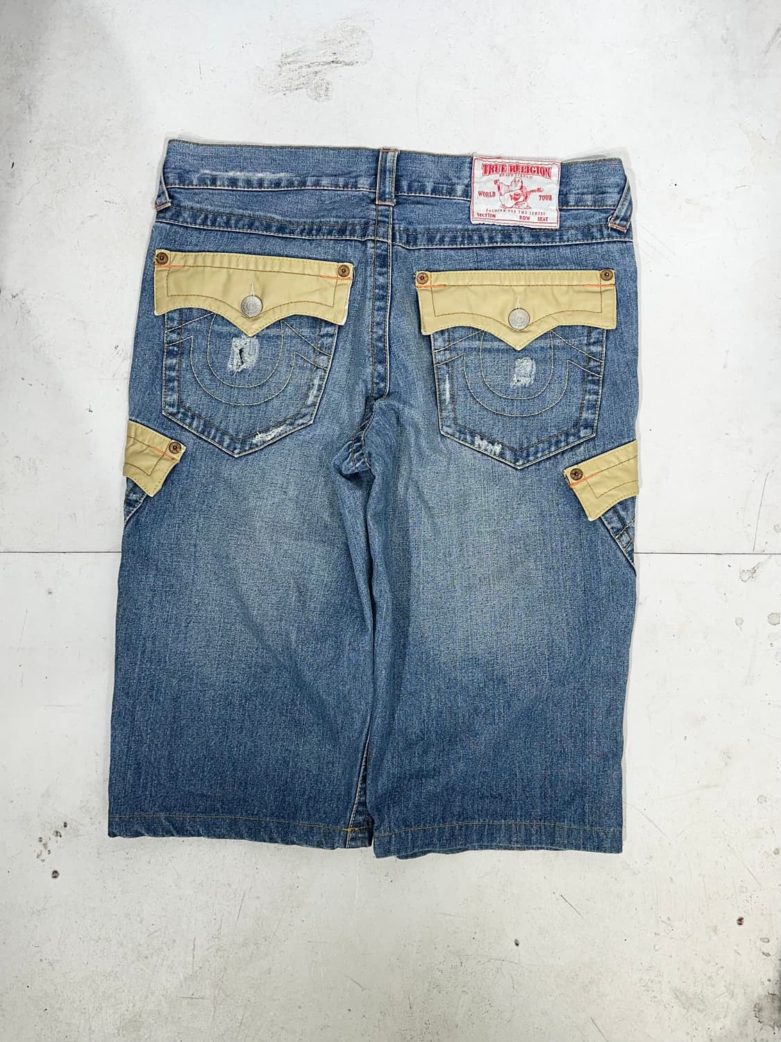 트루 릴리전 중청 대대장 포켓 포인트 버뮤다 데님 카고 반바지 34 상품이미지5