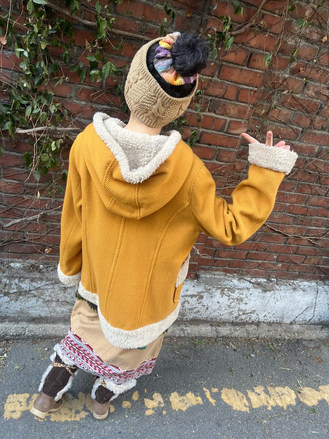 일본무드 더플 후드 코트 상품이미지6