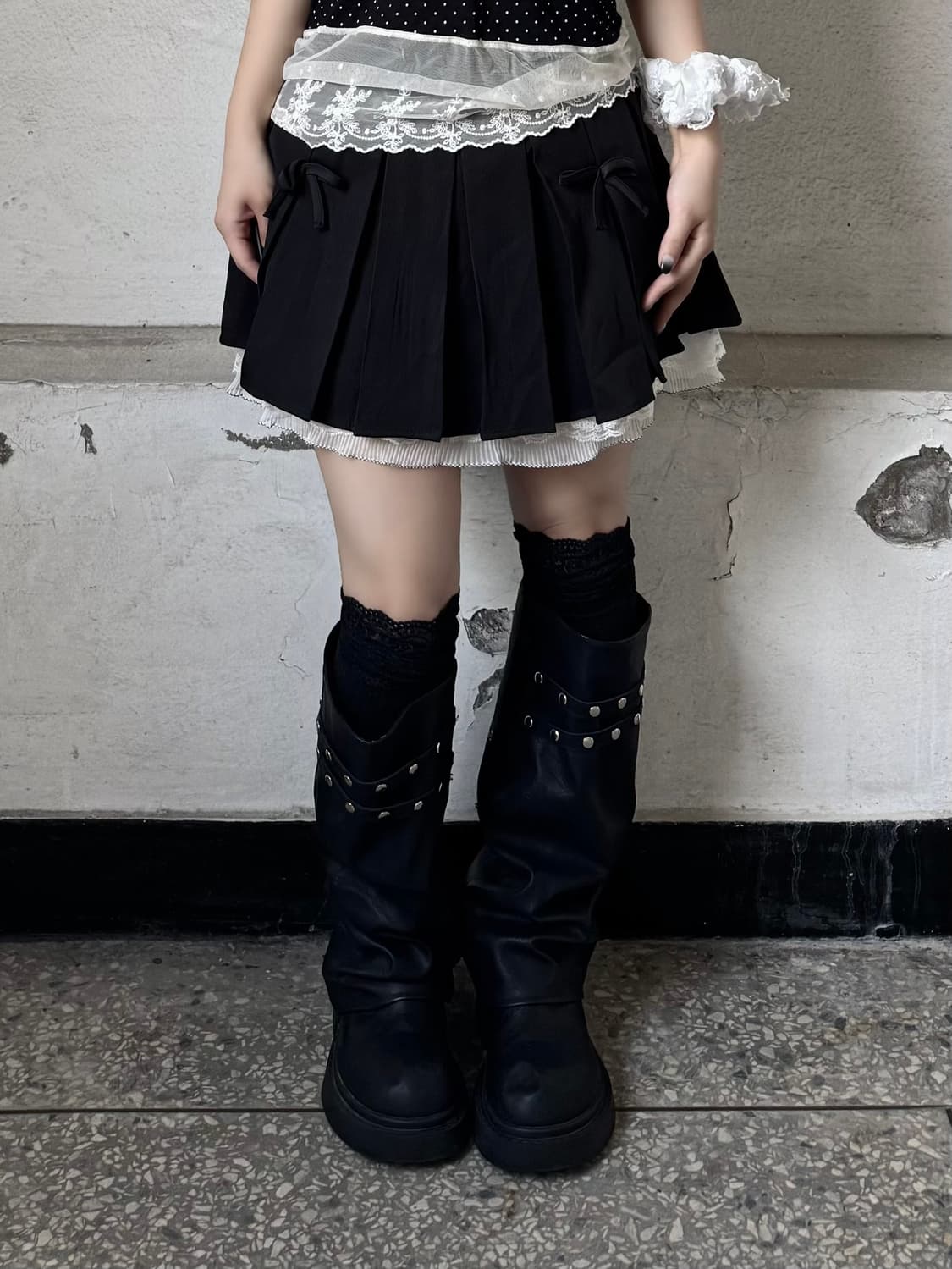 Ribbon frill skirt 상품이미지1