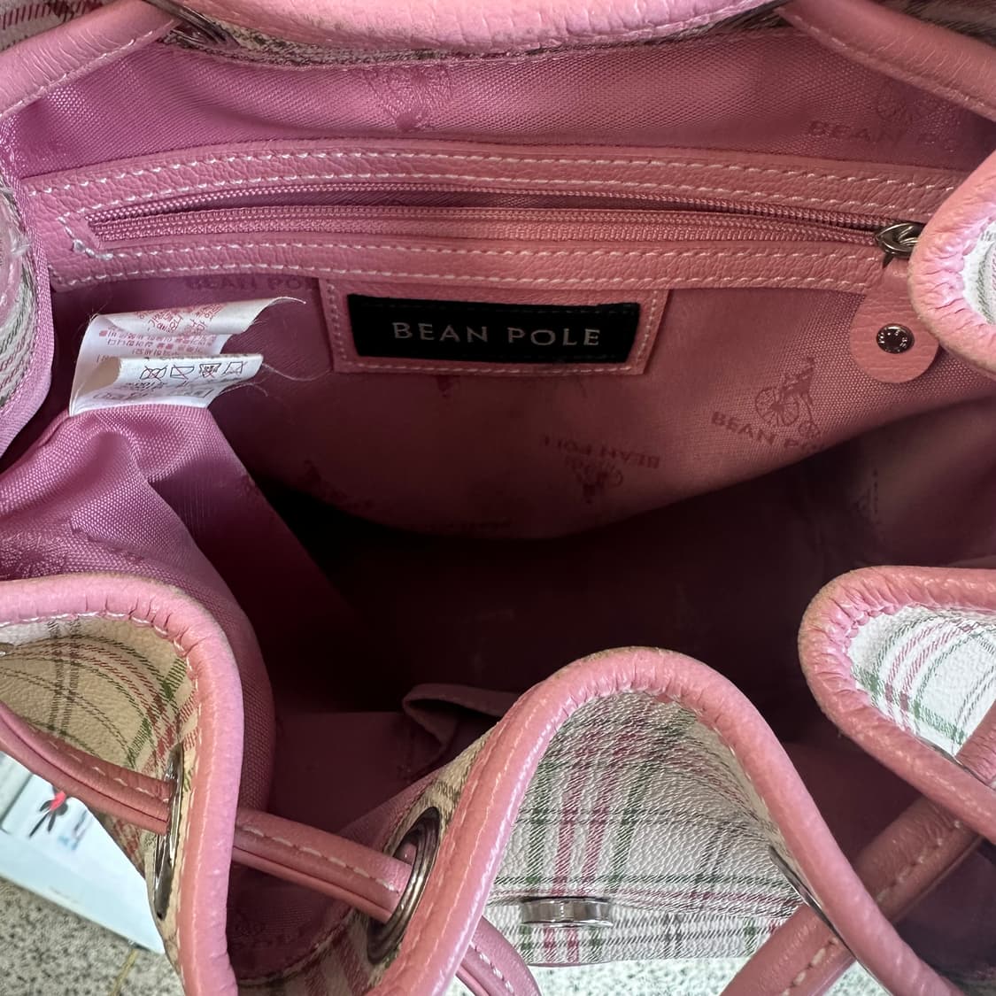 빈폴 리얼레더 트림 체크 백팩 상품이미지5