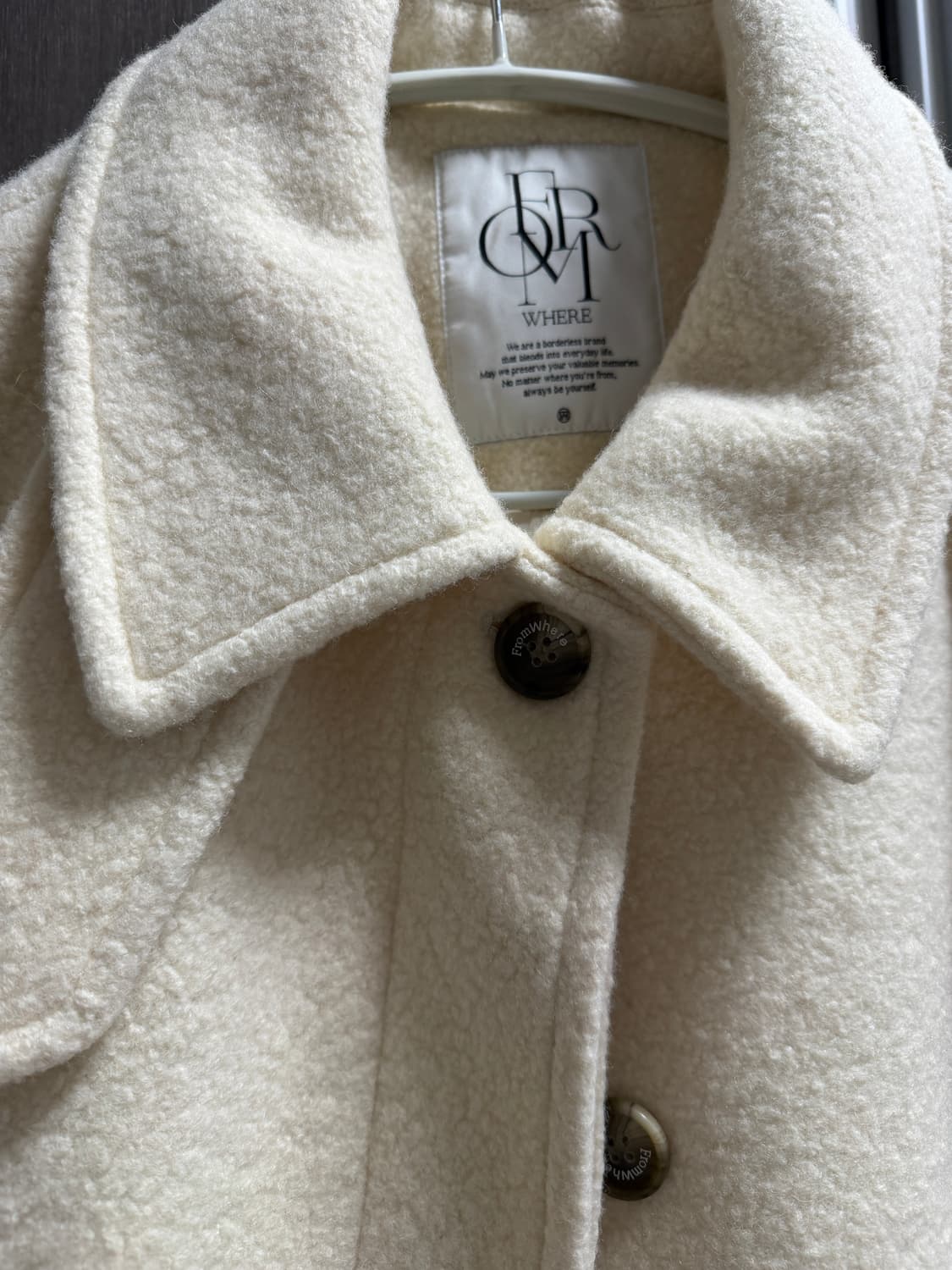 프롬웨얼 울 부클 숏코트 아이보리(오염X) 상품이미지4