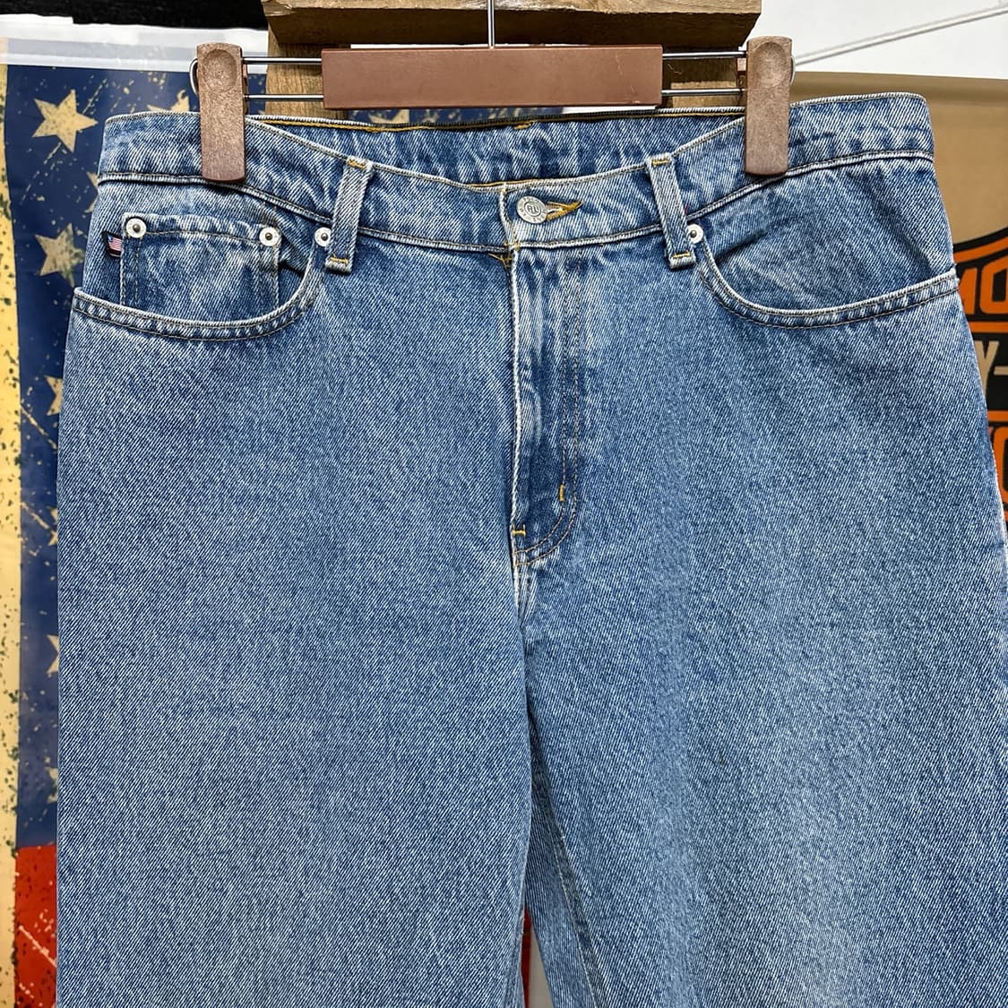 90s 폴로진스 세러데이 진 루즈 스트레이트 핏 데님팬츠 중청 N899 상품이미지3