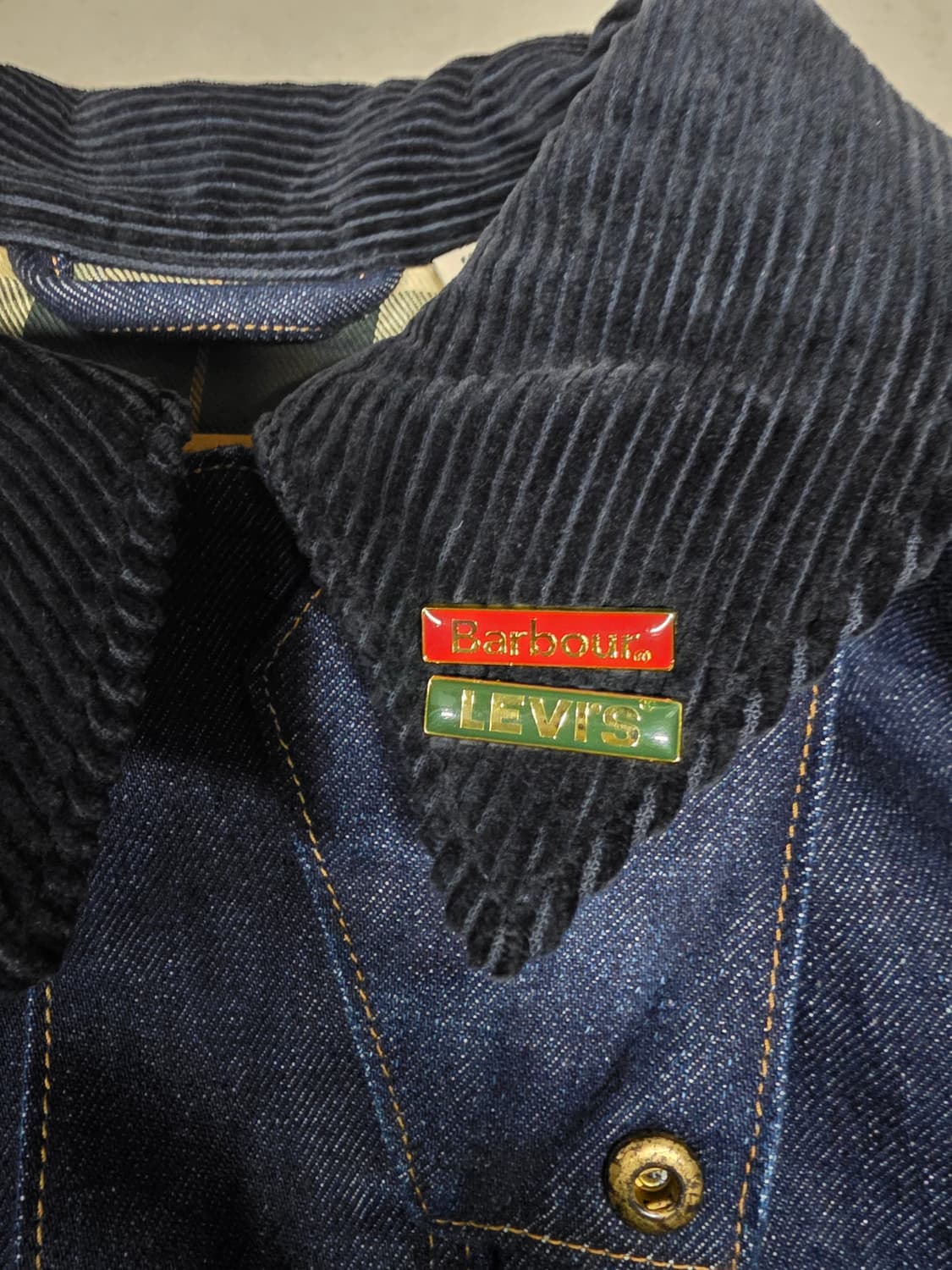 리바이스x바버 콜라보 오버사이즈 비데일 자켓 다크린스드 데님 상품이미지6
