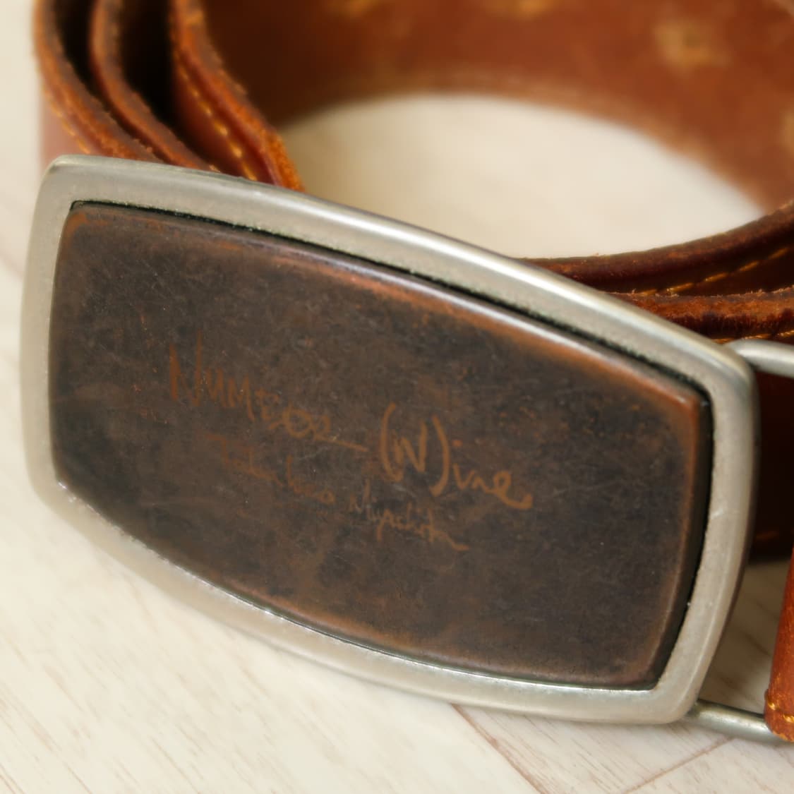 빈티지 넘버 나인 레더 벨트 상품이미지3