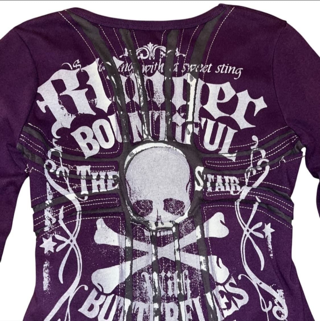 DURER 해골 프린팅 십자패치자수 긴팔티 롱슬리브 펑크 상품이미지2