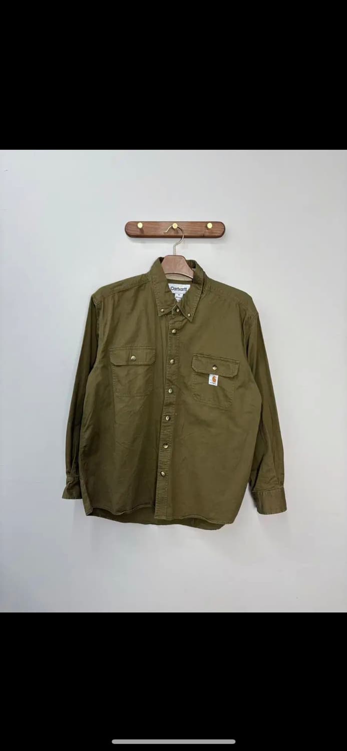 칼하트 카키 버튼다운 워크셔츠 H1224 상품이미지2