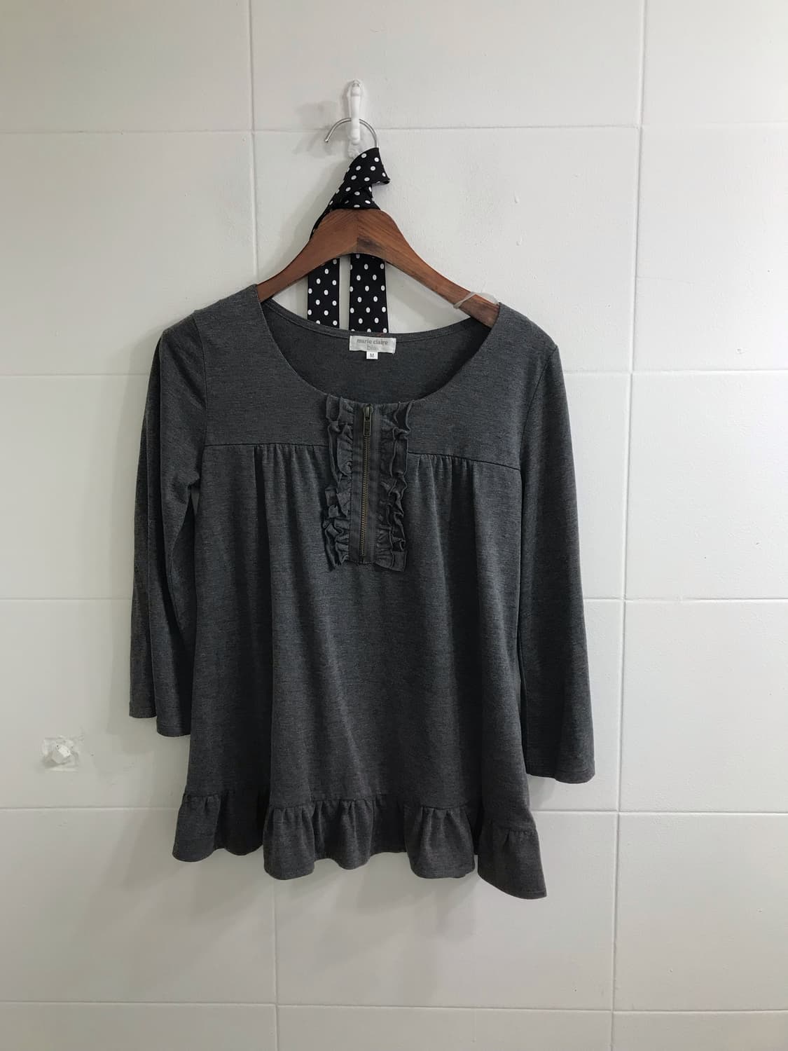 무채색 블랙 도트 너드 니혼진 모리 코디세트 상품이미지5