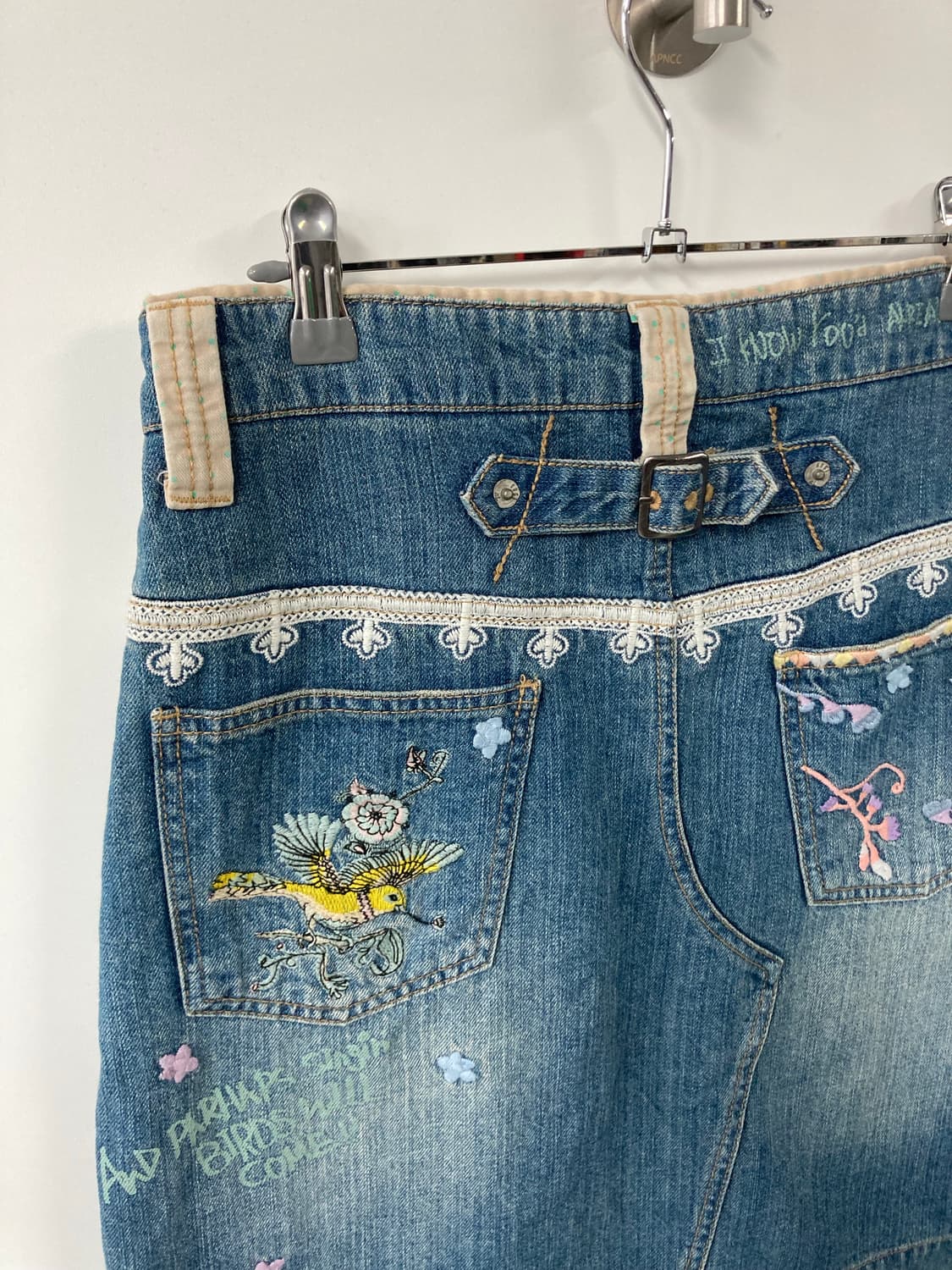 자수 신치백 데님 스커트 상품이미지6