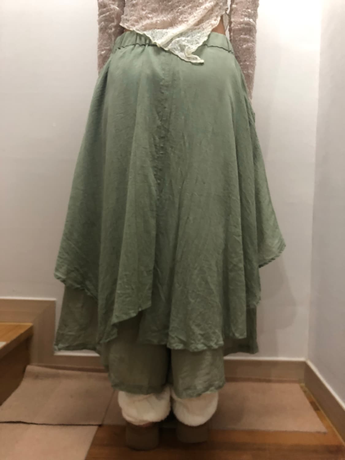 빈티지 라이트 그린 프릴 팬츠 상품이미지7