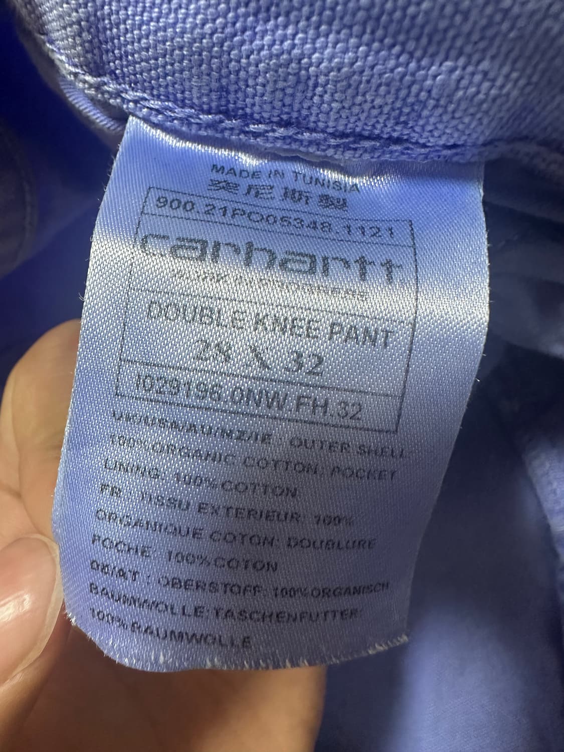 칼하트 시그니처 로고 워싱블루 카고 팬츠 상품이미지6