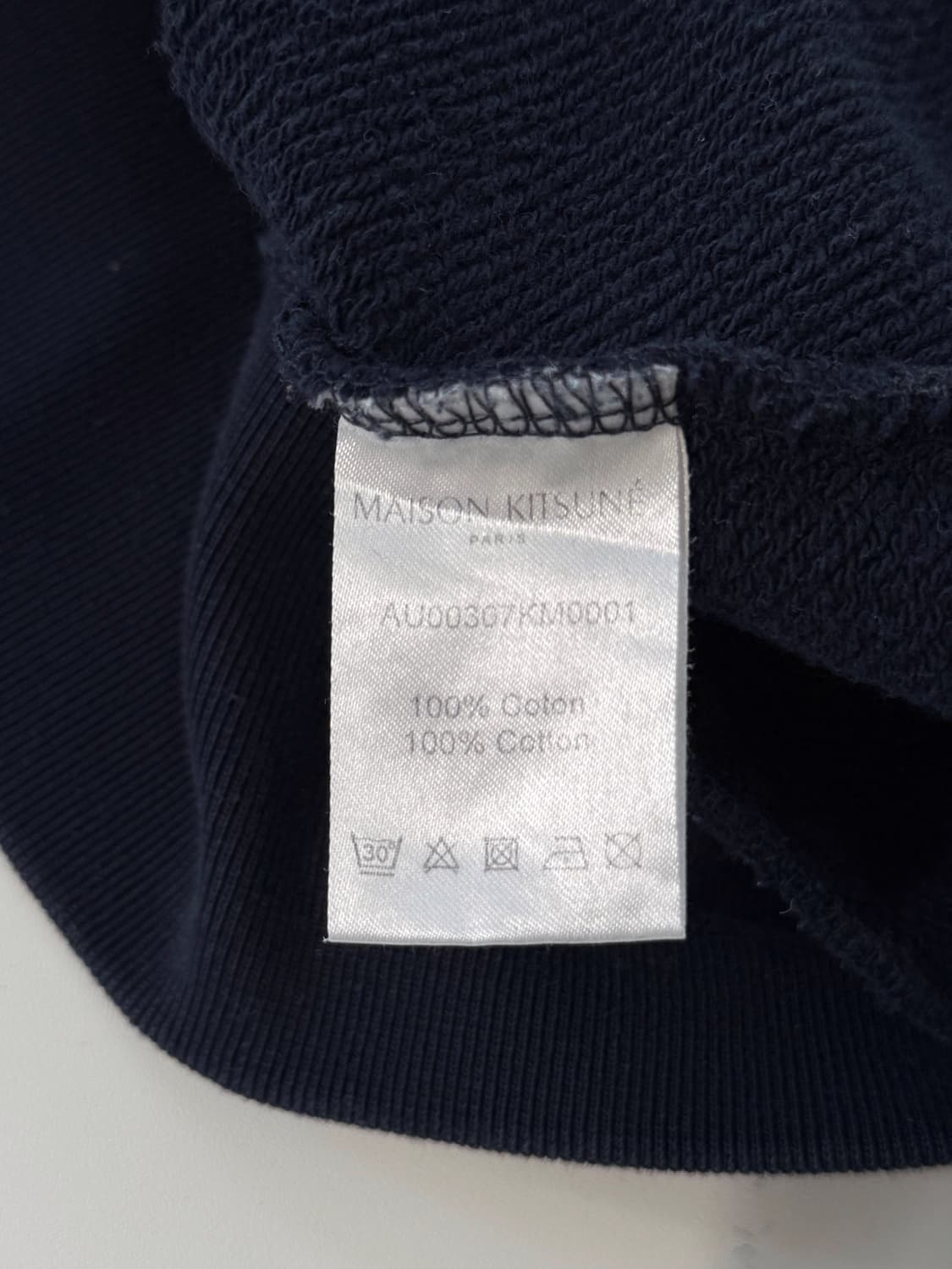 메종키츠네 루즈핏 트리컬러 폭스로고 네이비 스웻 후드 상품이미지5