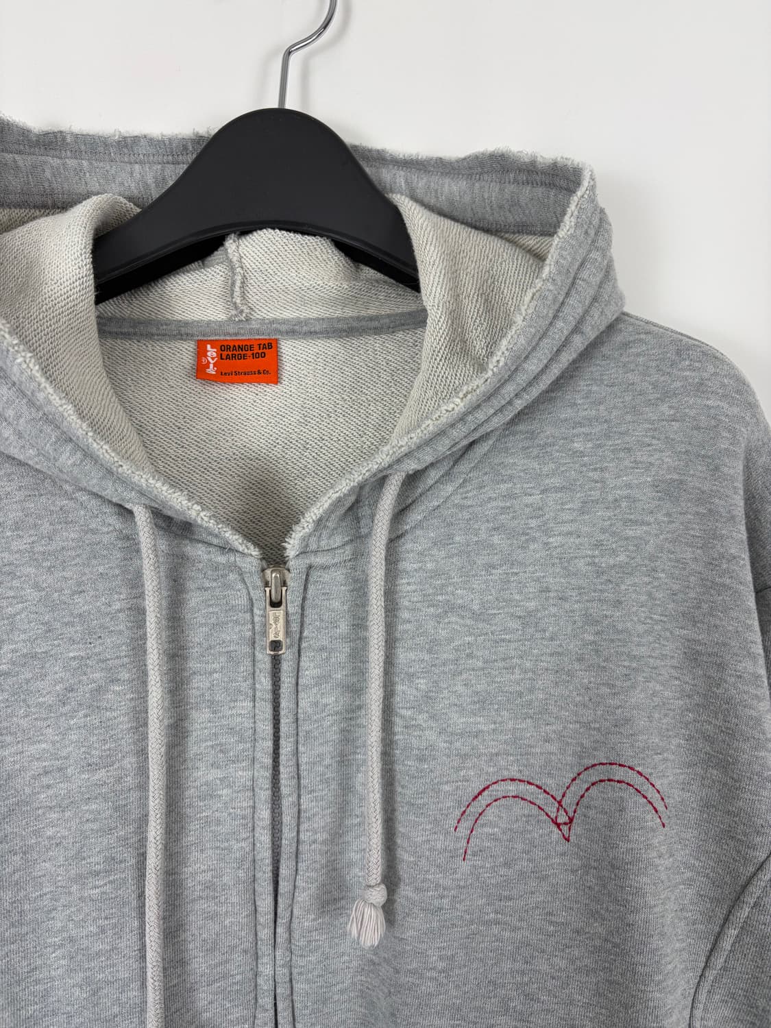 a74) 리바이스 오렌지탭 그레이 후드집업 상품이미지2