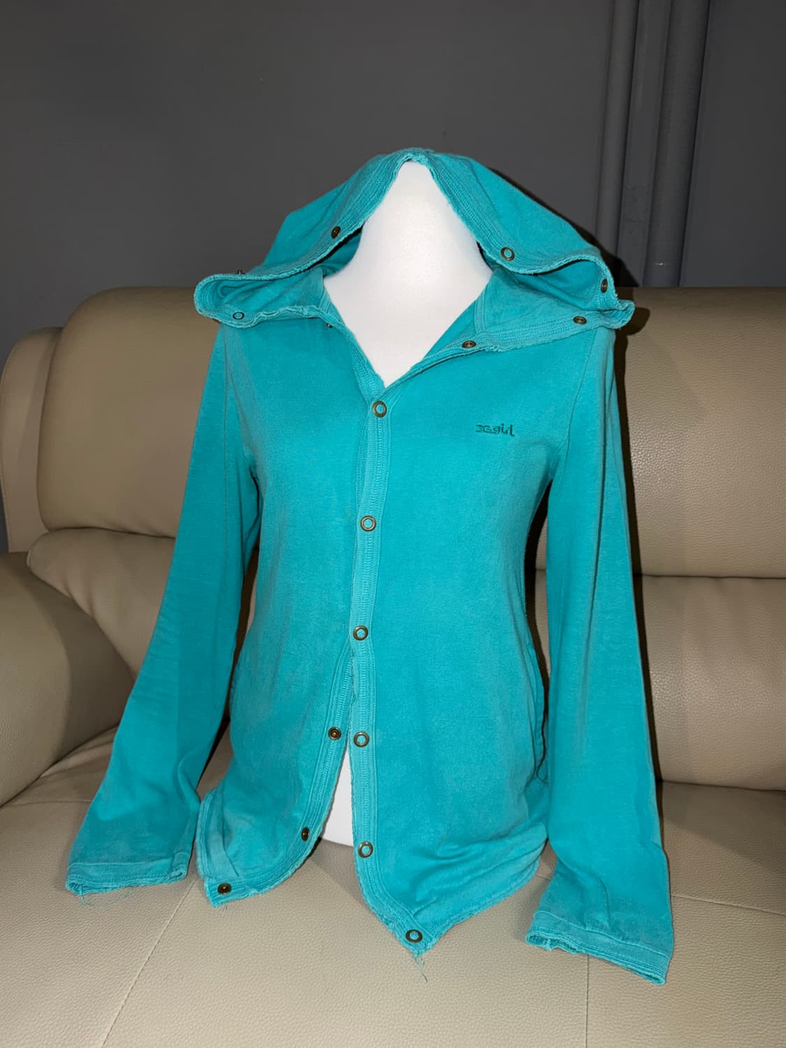 X-girl full snap design mint hoodie 상품이미지1