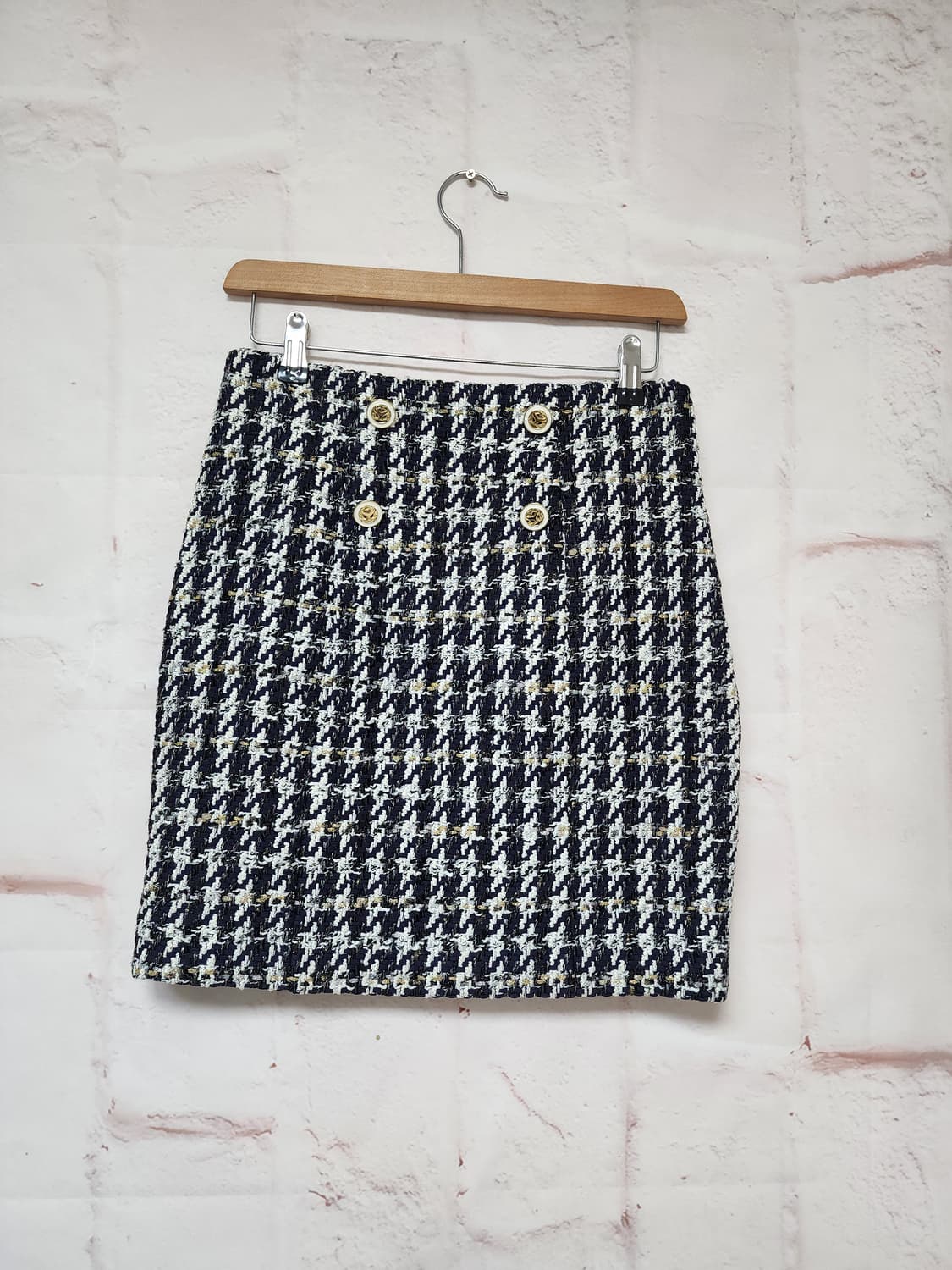 산드로 하운드투스 패턴 트위드 스커트 상품이미지1