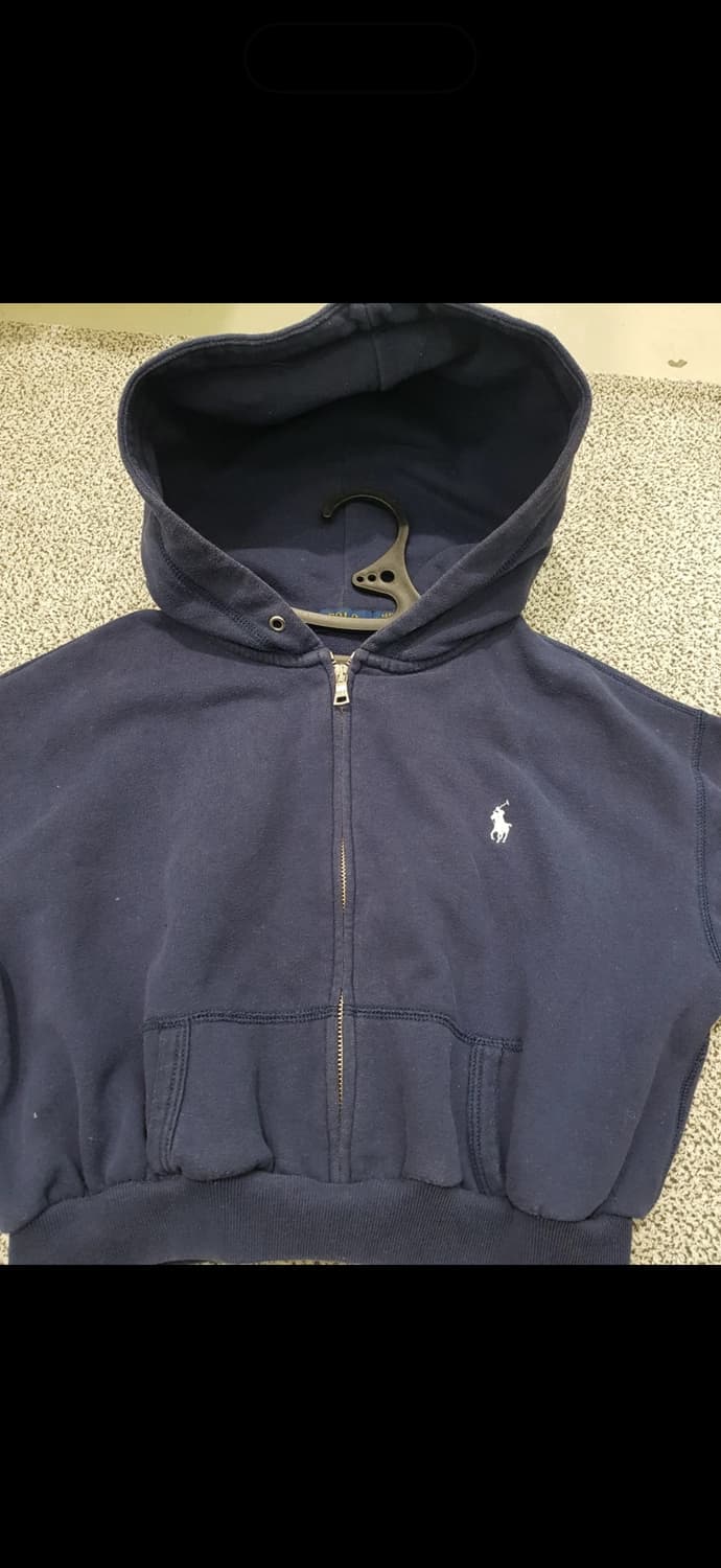 폴로 랄프로렌 크롭 후드집업 네이비 M  상품이미지2