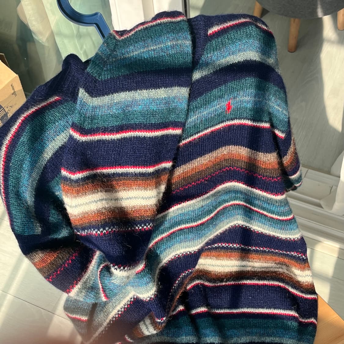 폴로 스트라이프 모크넥 니트 L 상품이미지6