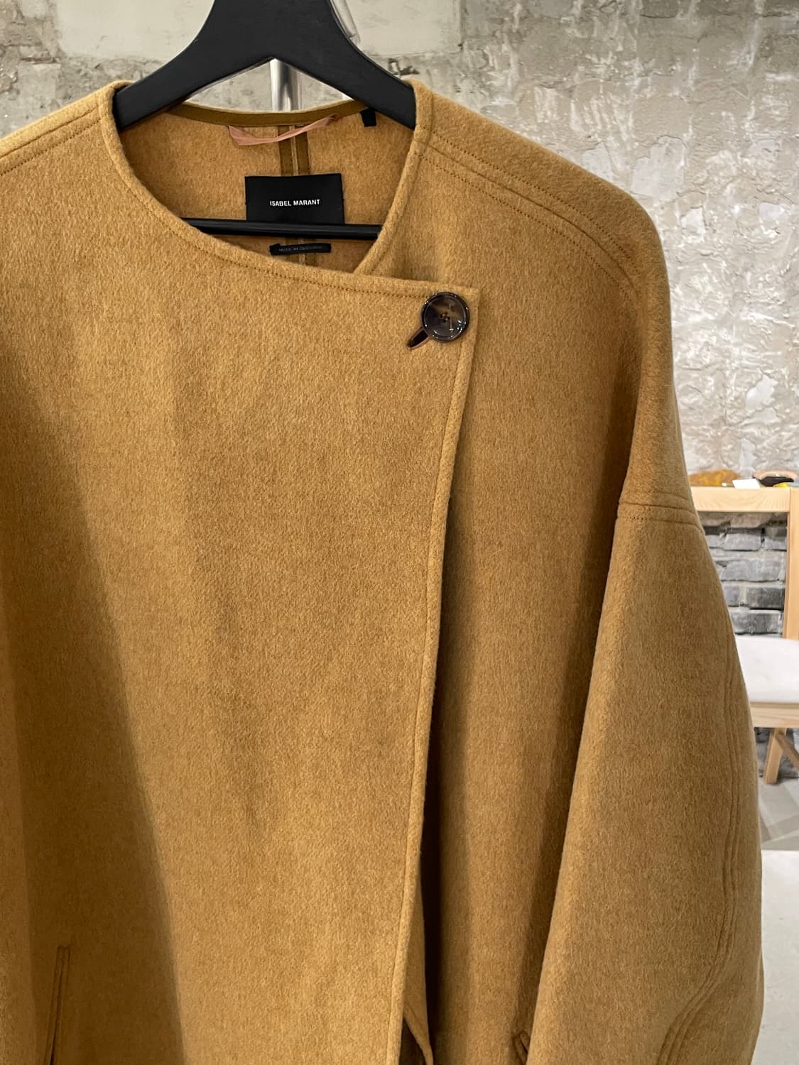 이자벨 마랑 머스타드 랩 울 캐시미어 코트 상품이미지3