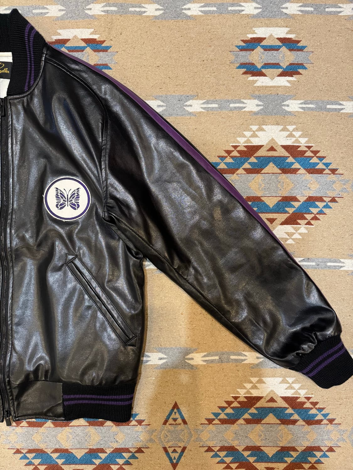 [S] 니들스 FAUX 레더 어워드 자켓 블랙 상품이미지3