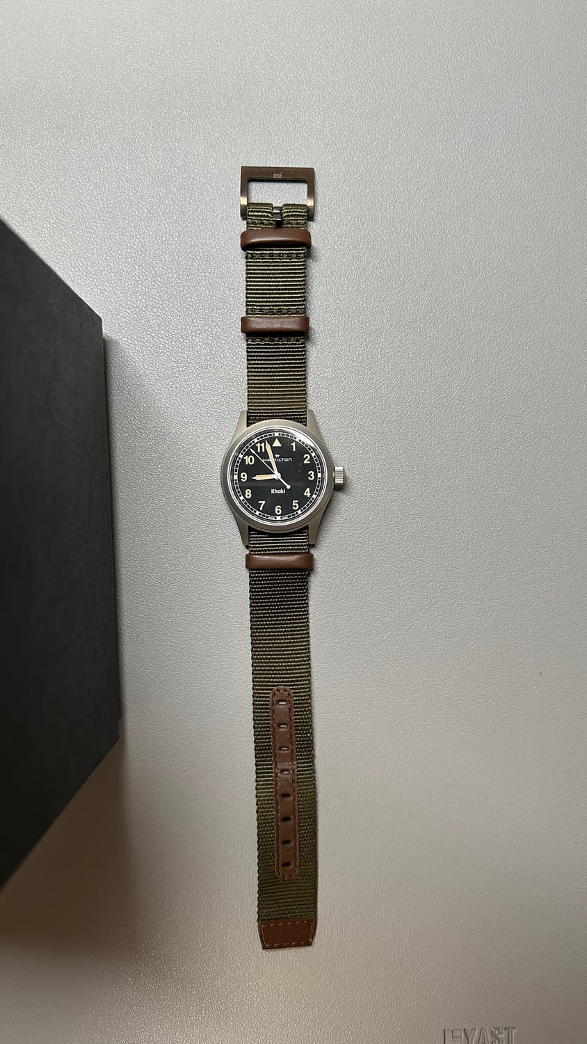 해밀턴 카키필드 쿼츠 38mm 블랙 다이얼 브레이슬릿 &나토밴드 상품이미지2