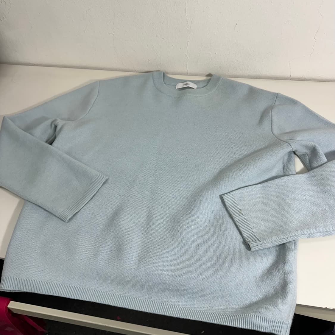 48 엘무드 스카이블루 울 라운드니트 상품이미지3