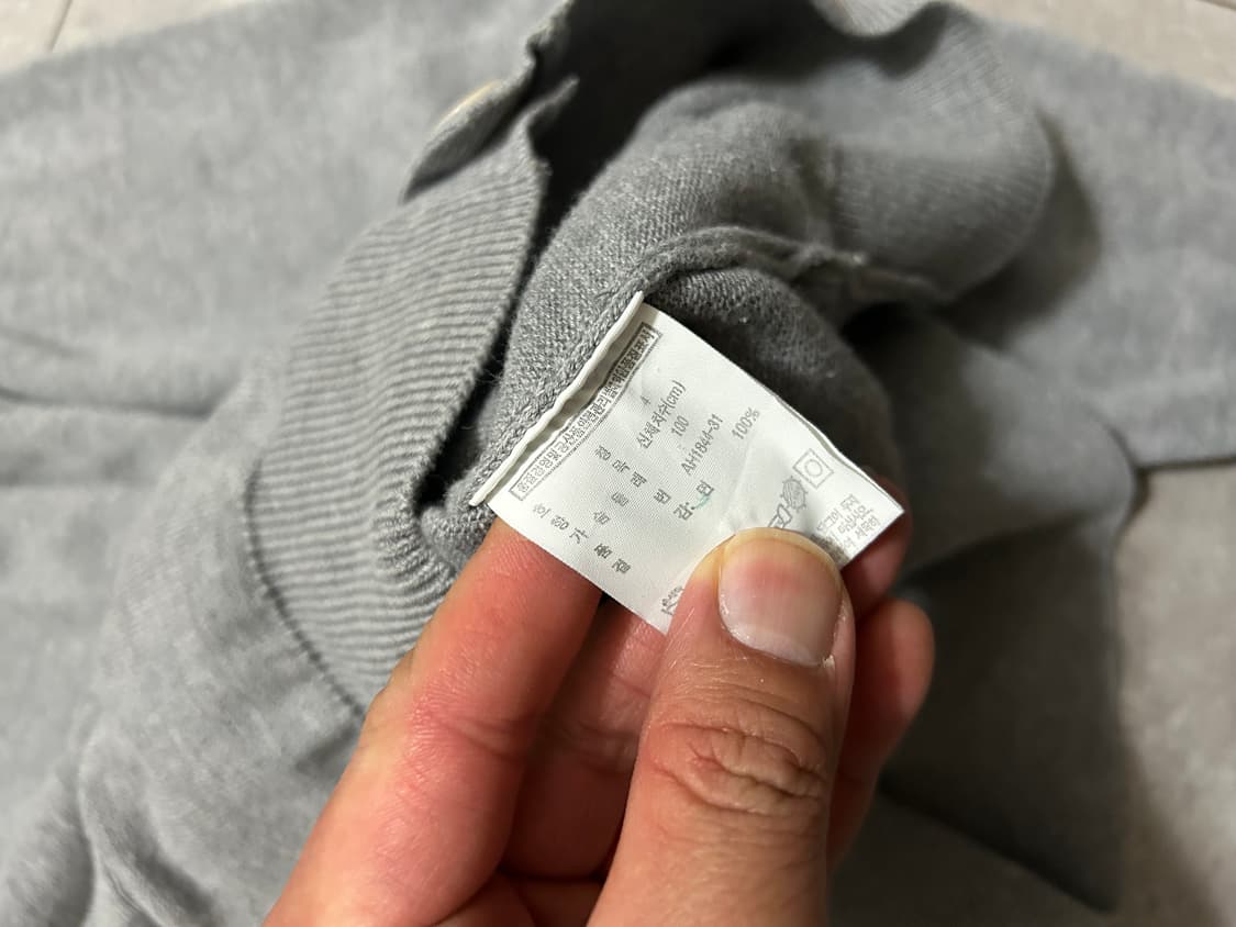 라코스테 라이트 그레이  코튼니트 빈티지 가디건 100size  상품이미지4