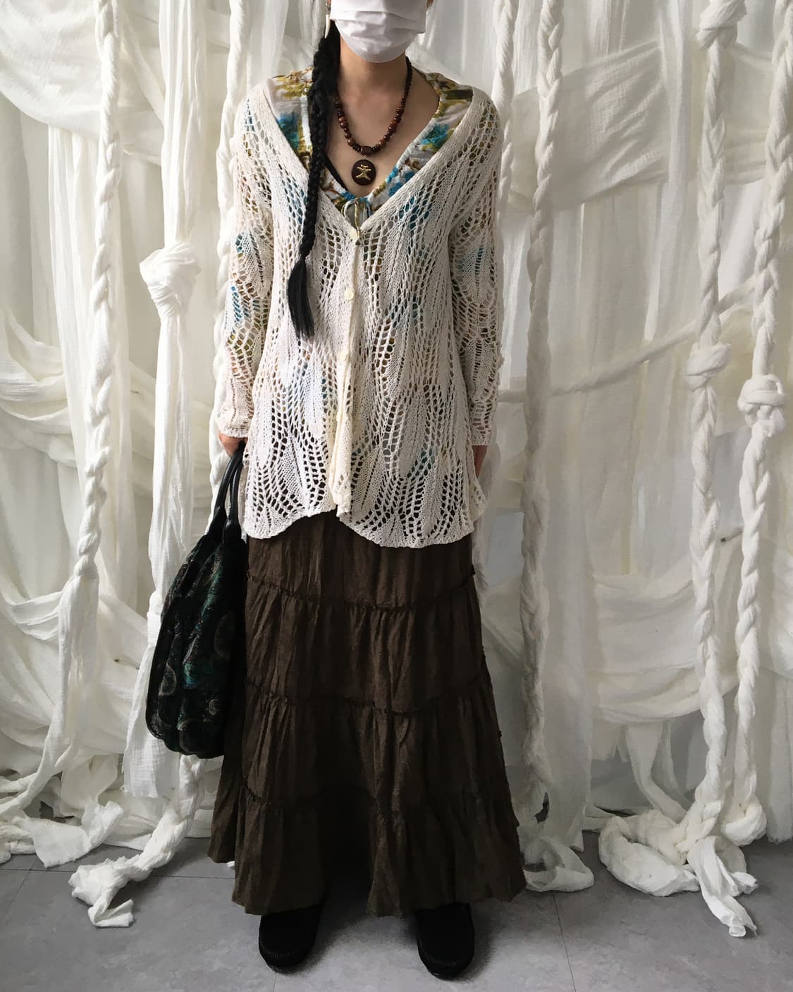 Punching pattern knit cardigan 상품이미지1