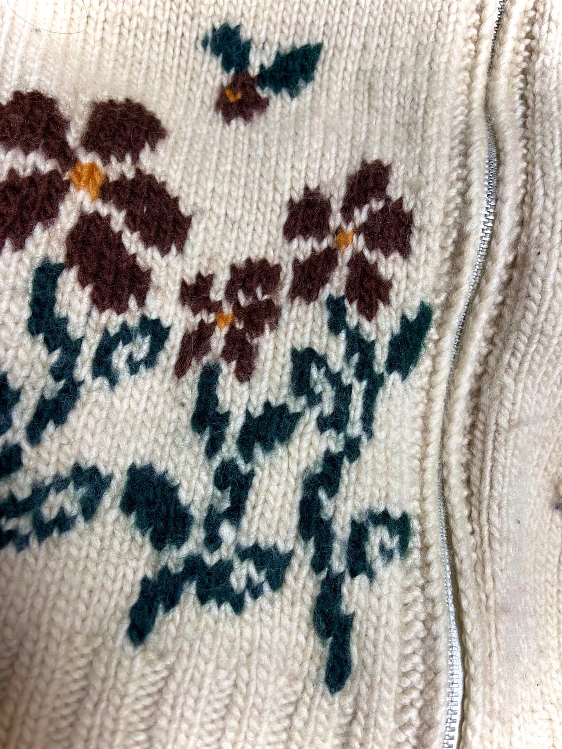 빈티지 자수 니트 집업 스웨터  상품이미지3