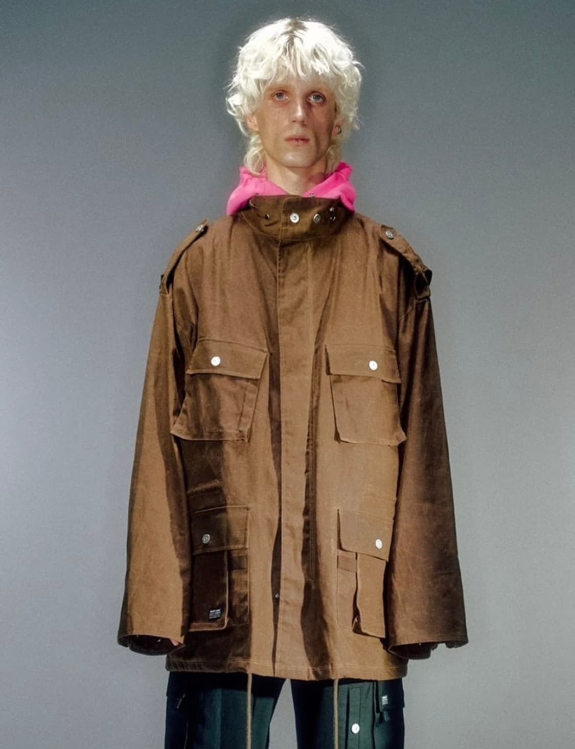 베이컨트아카이브 왁스 필드자켓 브라운 size :S 상품이미지1