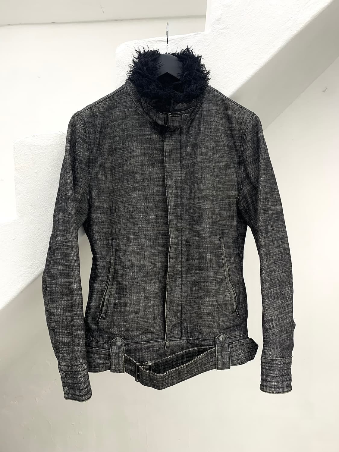 Schlussel 00s fur denim rider jacket  상품이미지2