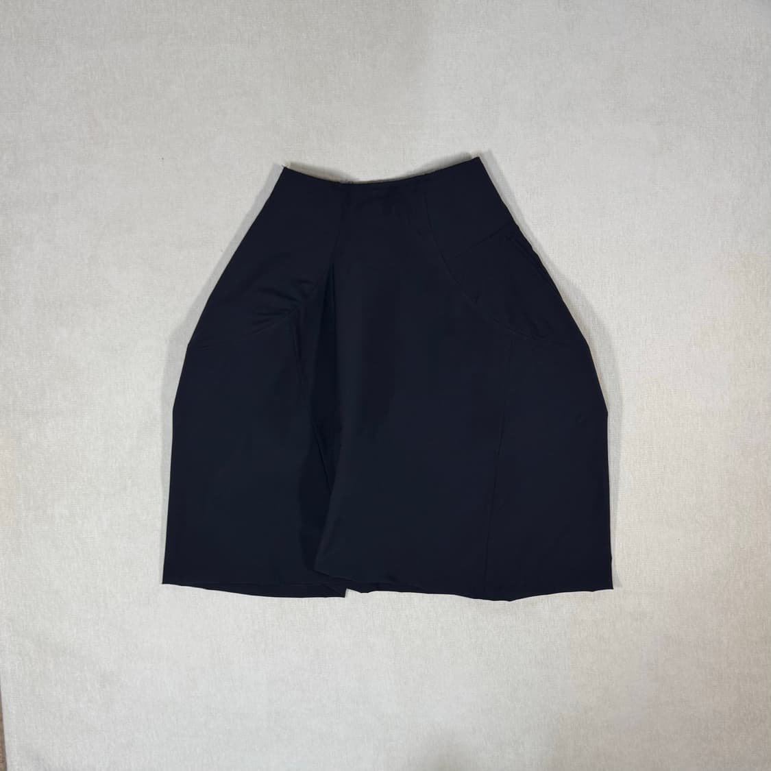 3D Panel Wool Midi Navy Skirt 상품이미지1