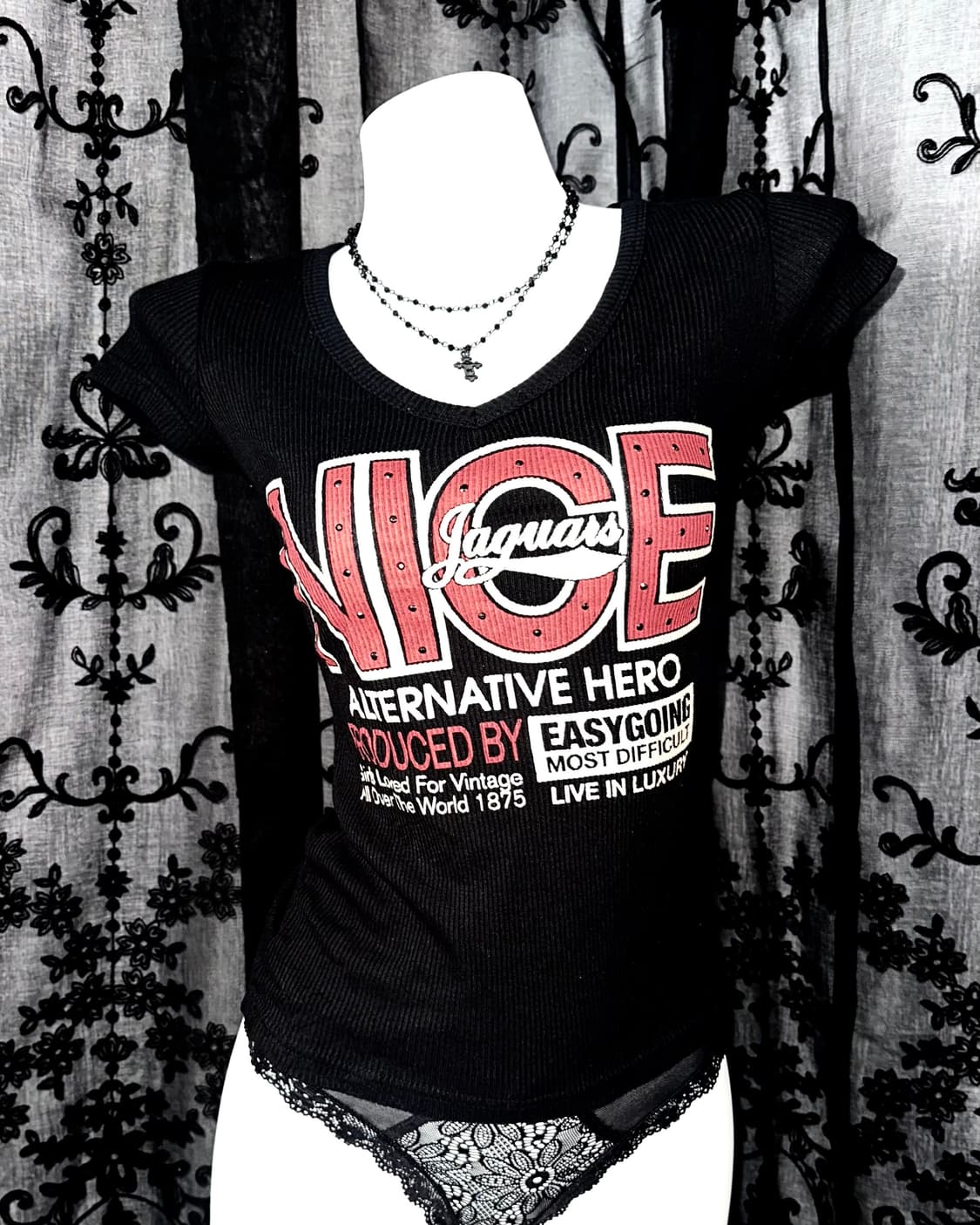 retro graphic black short sleeve 상품이미지2