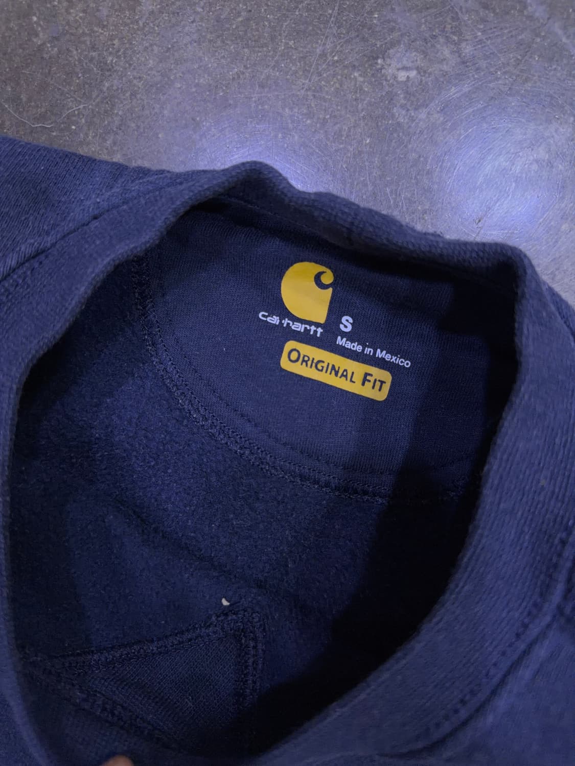 칼하트 포켓 맨투맨 스웻셔츠 약기모 네이비 오리지널핏 S 상품이미지5