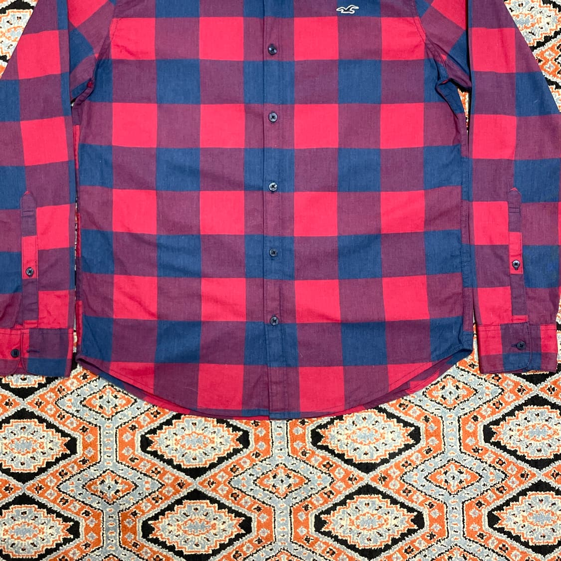 홀리스터 레드 체크 셔츠 남방 남성M 상품이미지3