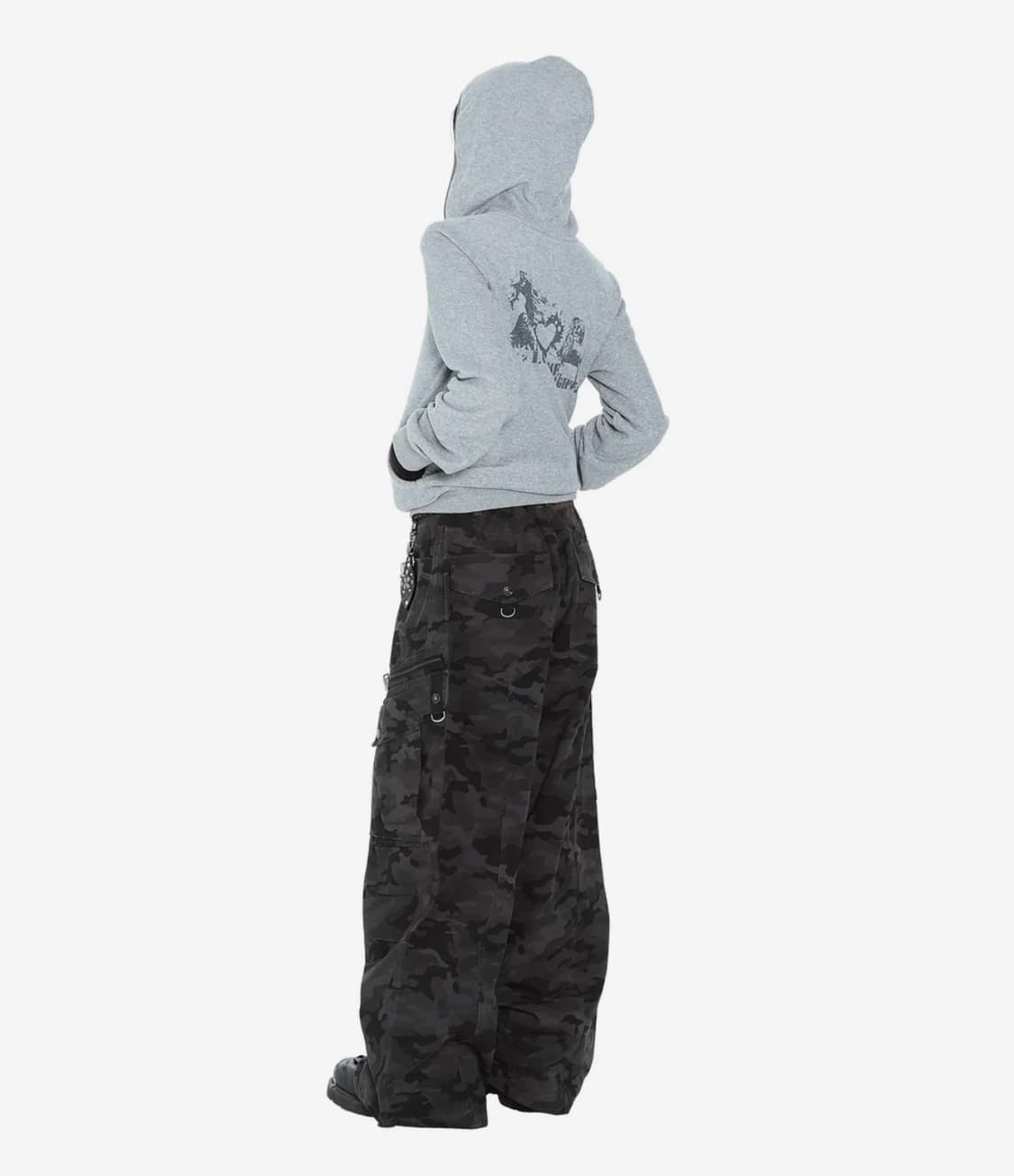 아캄 Incision Terry Zip-Up Hoodie (Gray)  상품이미지4