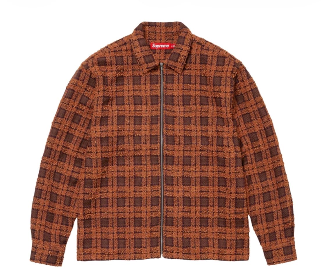 슈프림 부클 집업 셔츠 러스트 L사이즈 상품이미지1