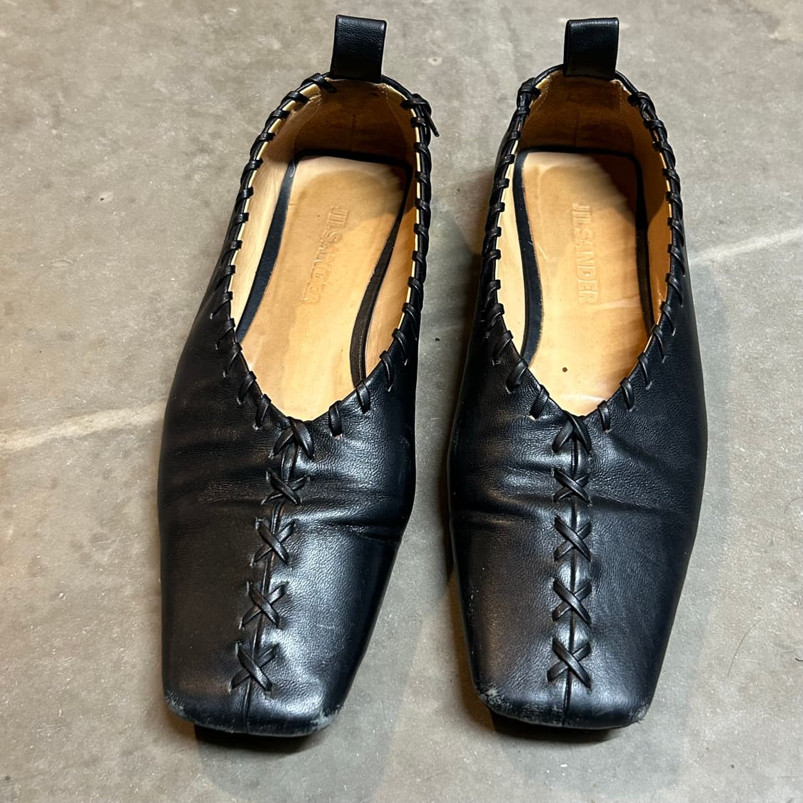 250) 질샌더 휩 스티치 스퀘어 토 발레리나 플랫 슈즈 상품이미지2