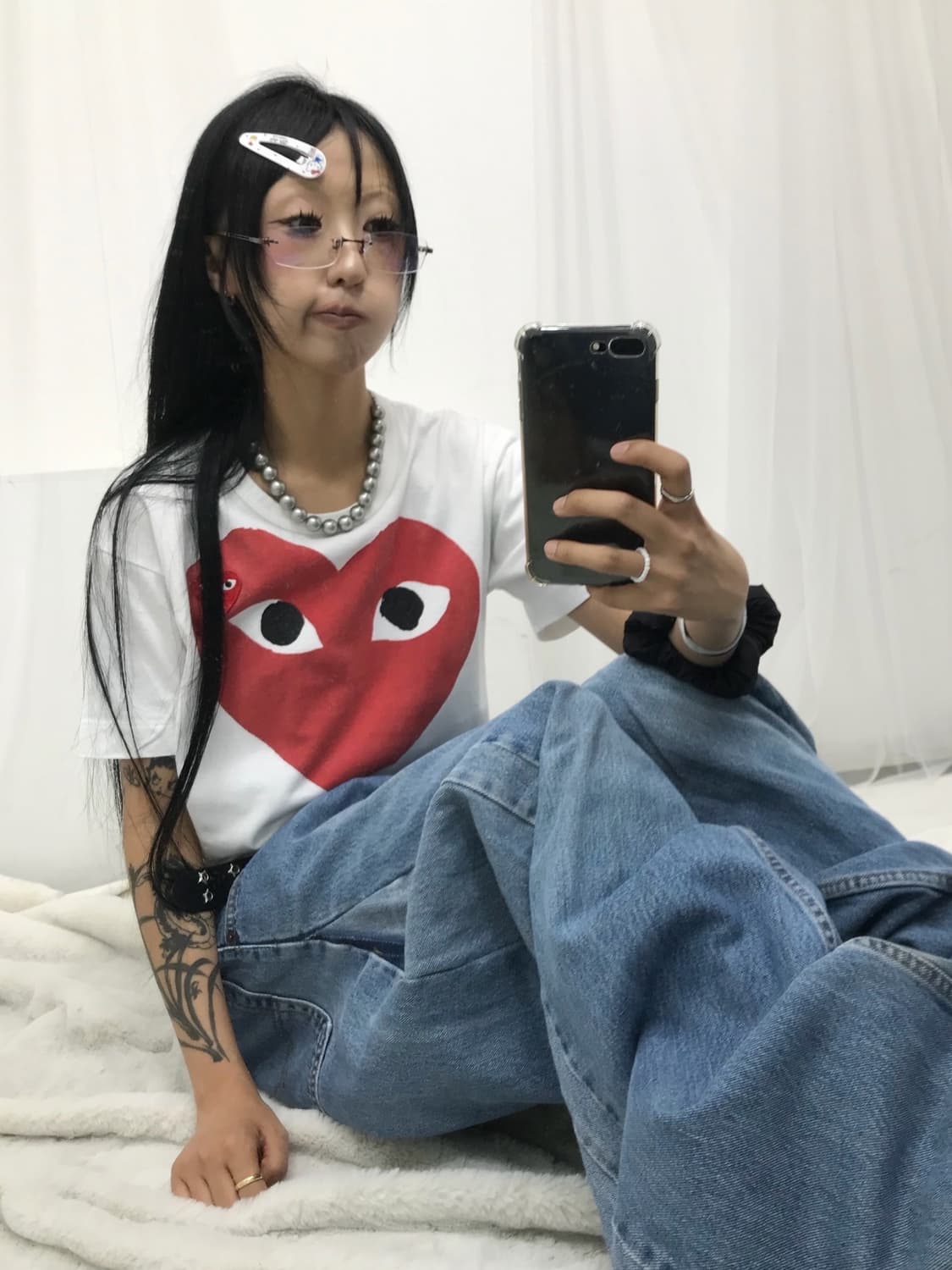 Comme Des Garcons Double Heart ! T-shirt 상품이미지4